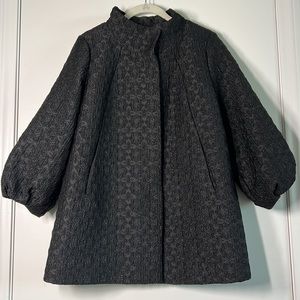 Perfect Condition Badgley Mischka A Line Jacket size 0 black textured